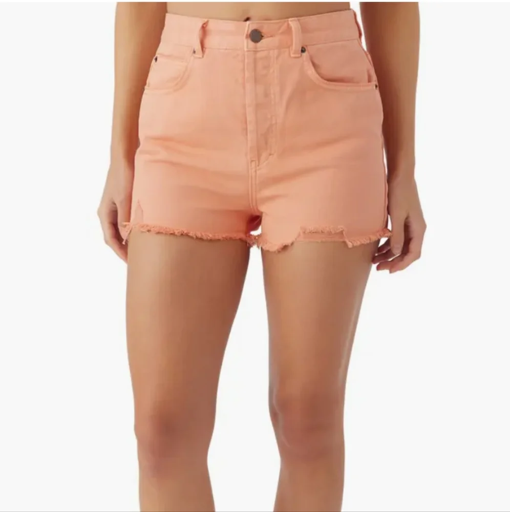 O'Neill Coral Pink High-Rise Denim Short Shorts
